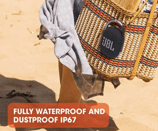 JBL Clip 4, Wireless Ultra Portable Bluetooth Speaker, JBL Pro Sound, Integrated Carabiner, Vibrant Colors with Rugged Fabric Design, Dust & Waterproof, Type C (Without Mic, Black) - Image 2